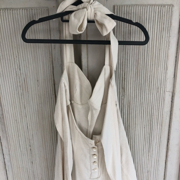 Free people cream tie halter romper - Picture 3 of 4